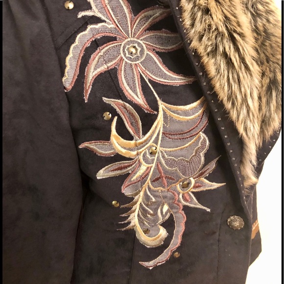 Boho festival faux suede fur blazer jacket - Picture 3 of 7